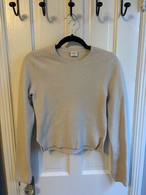 Abercrombie & Fitch Cream Ribbed Crewneck Sweater